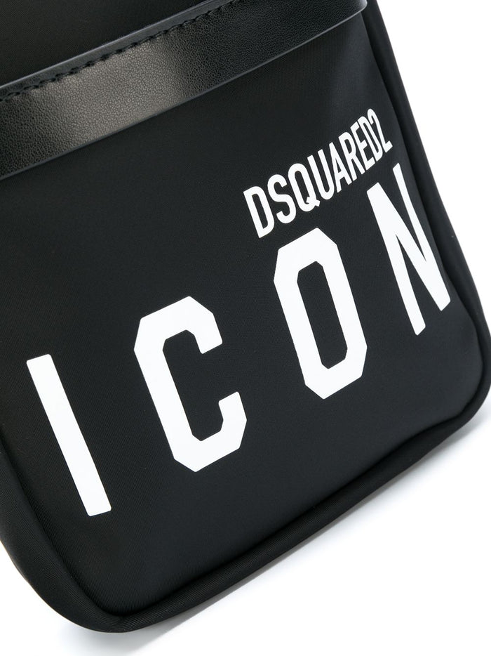 DSQUARED2 Icon Logo Messenger Bag Black/White - Maison De Fashion