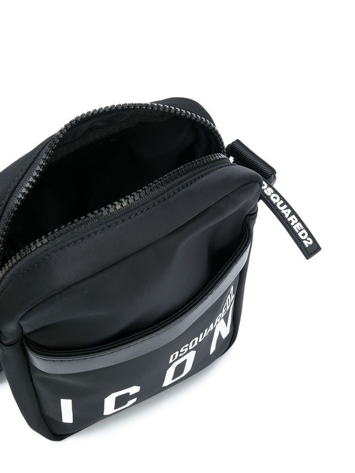 DSQUARED2 Icon Logo Messenger Bag Black/White - Maison De Fashion