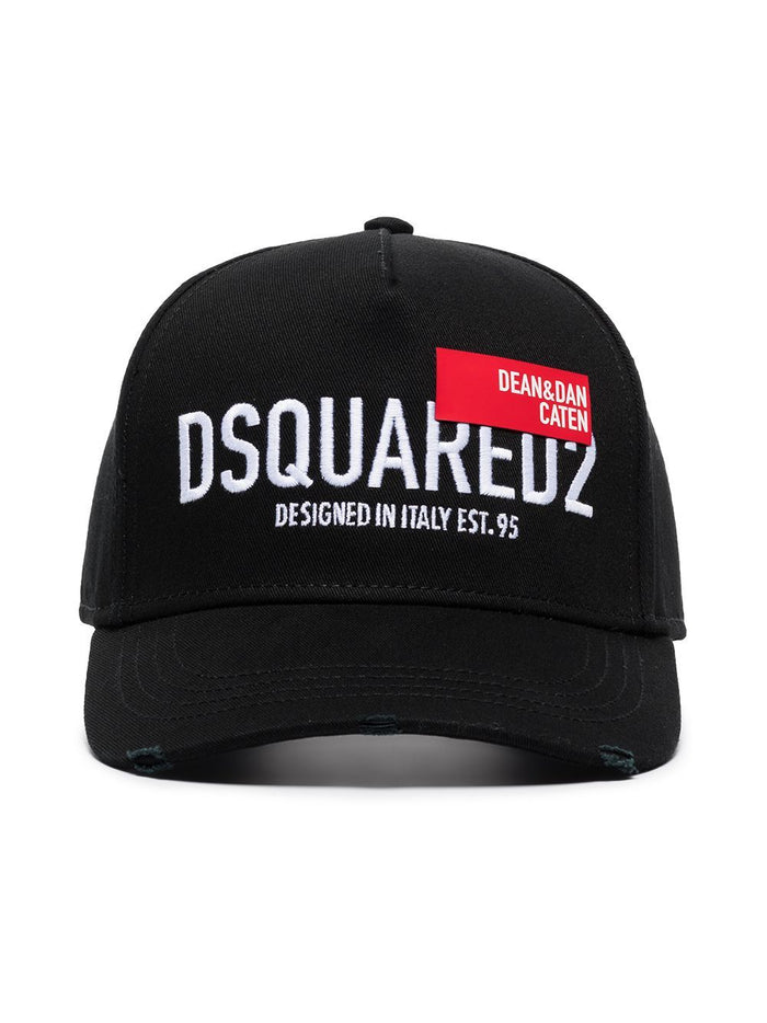 DSQUARED2 Logo Embroidered Cap Black - MAISONDEFASHION.COM