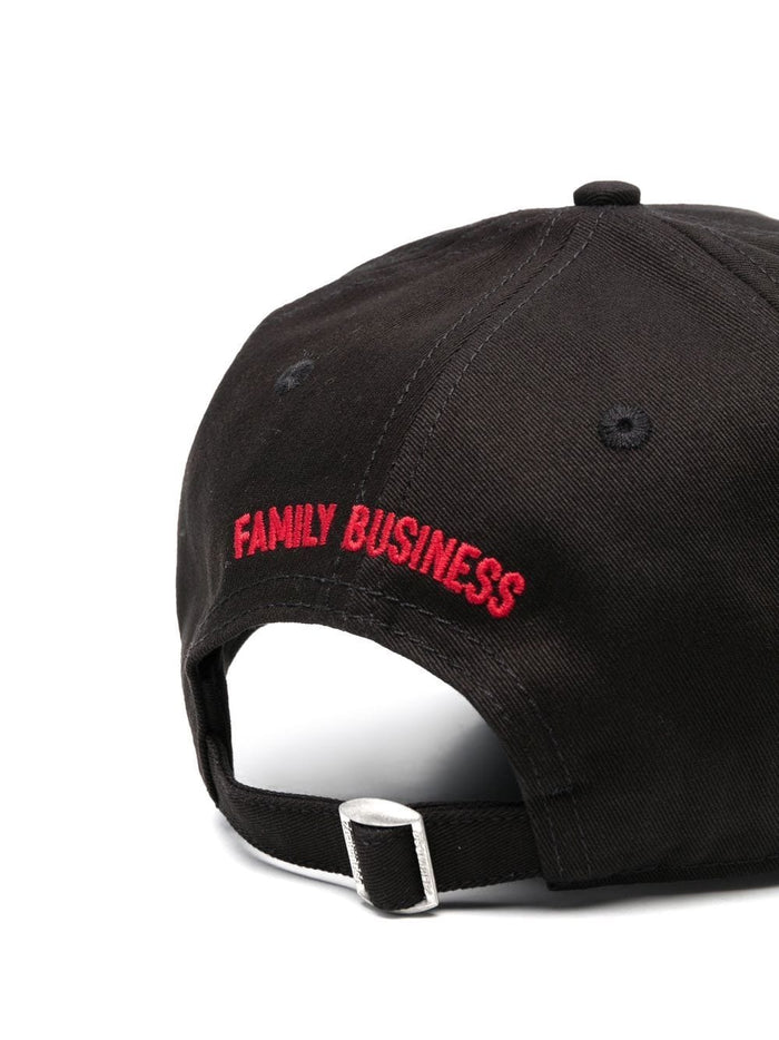 DSQUARED2 Logo 'Family Business' Baseball Cap Black - MAISONDEFASHION.COM