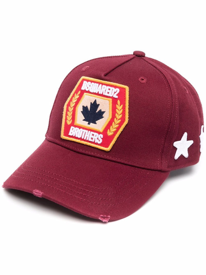 DSQUARED2 Logo Patch Baseball Cap Red - MAISONDEFASHION.COM