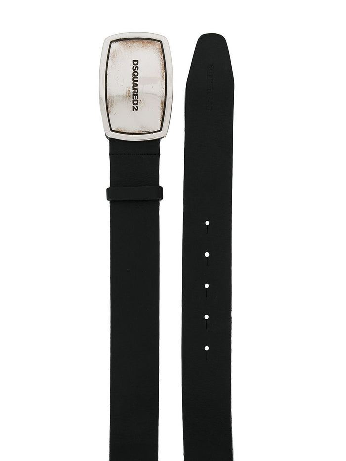 DSQUARED2 Logo Plaque Belt Black - Maison De Fashion