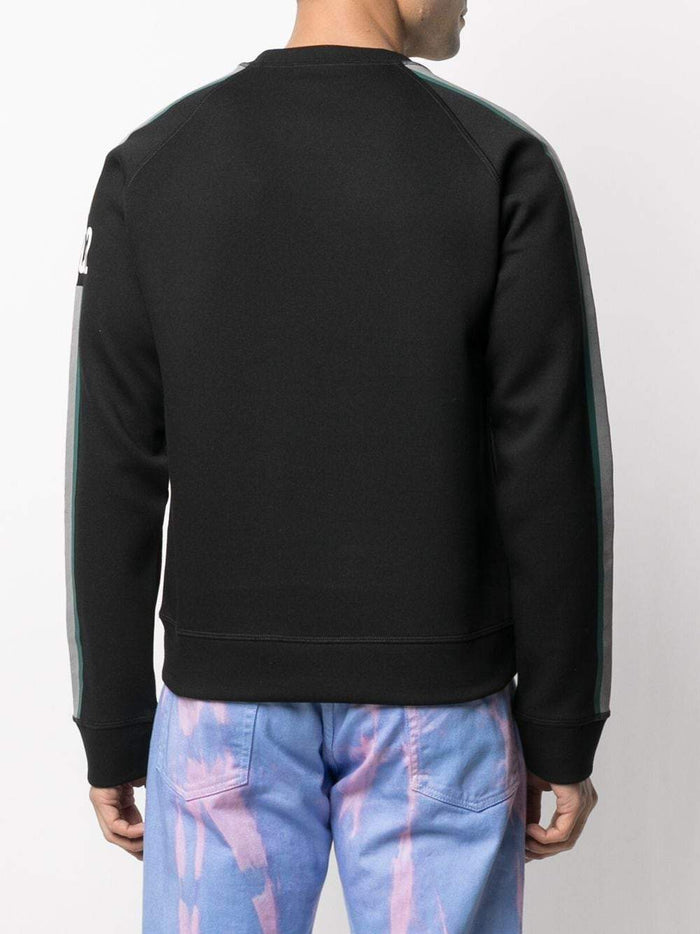 DSQUARED2 Logo Reflective Stripe Sweatshirt Black - MAISONDEFASHION.COM