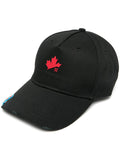 DSQUARED2 Maple Leaf Cap Black/Red - MAISONDEFASHION.COM