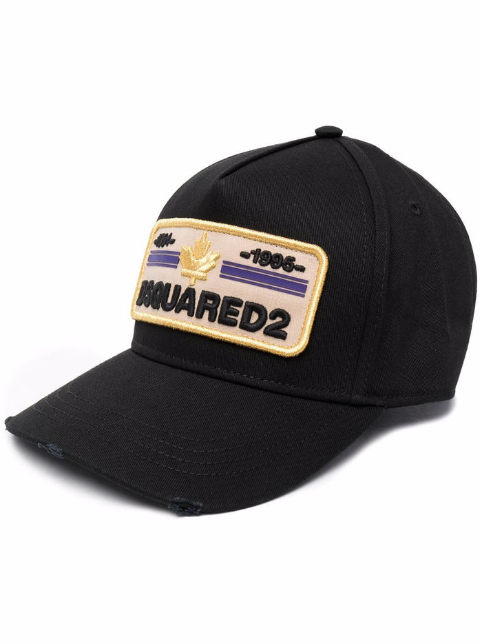 DSQUARED2 Patch Baseball Cap Black - MAISONDEFASHION.COM