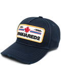 DSQUARED2 Patch Baseball Cap Navy - MAISONDEFASHION.COM