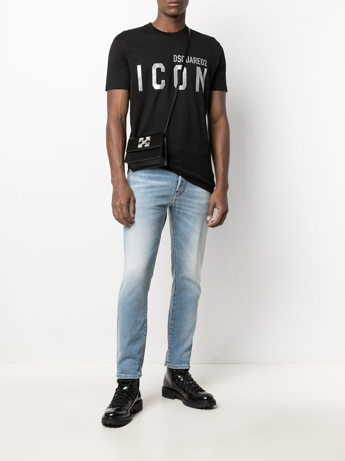 DSQUARED2 Reflective Icon T-Shirt Black - MAISONDEFASHION.COM