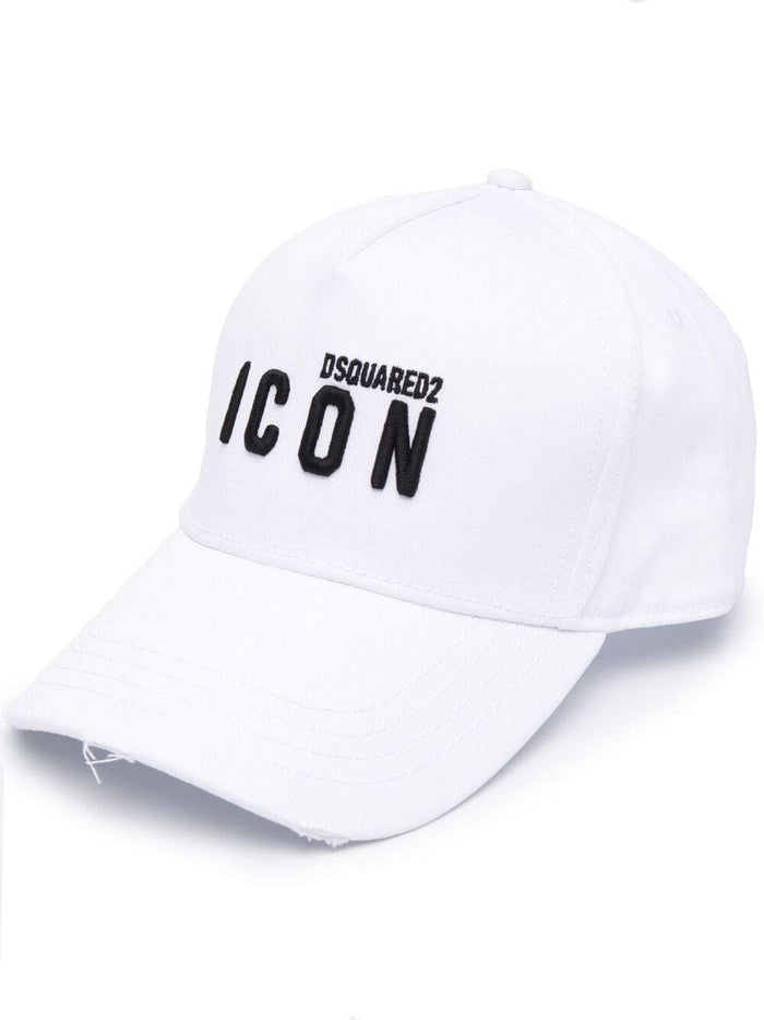 DSQUARED2 Small Icon Embroidered Cap White - MAISONDEFASHION.COM