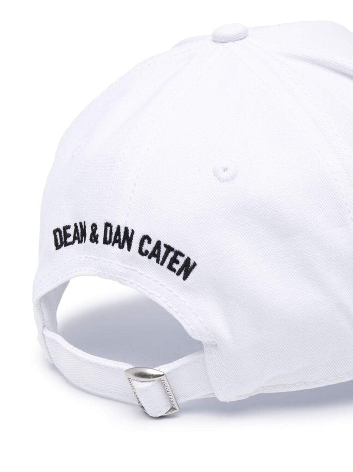 DSQUARED2 Small Icon Embroidered Cap White - MAISONDEFASHION.COM