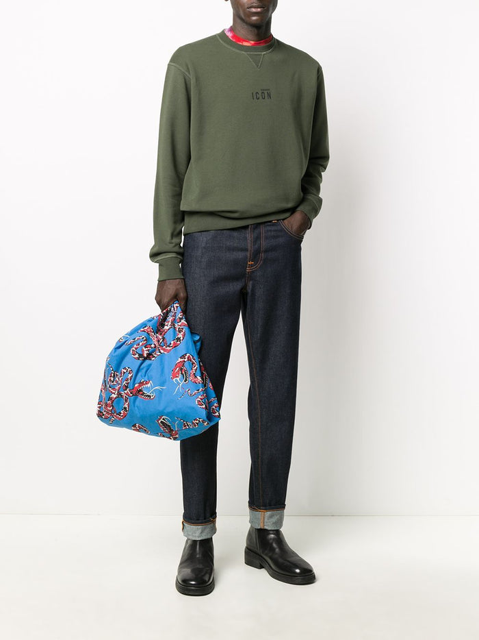 DSQUARED2 Small Icon Logo Sweatshirt Khaki - Maison De Fashion