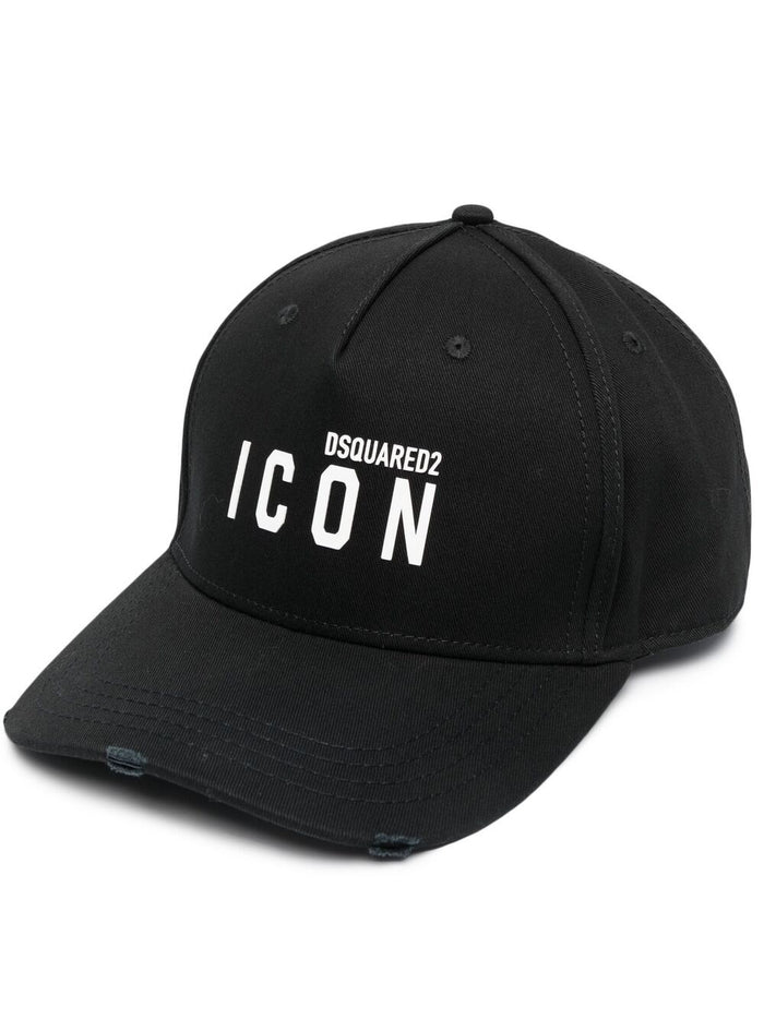 DSQUARED2 Small Icon Print Cap Black - MAISONDEFASHION.COM