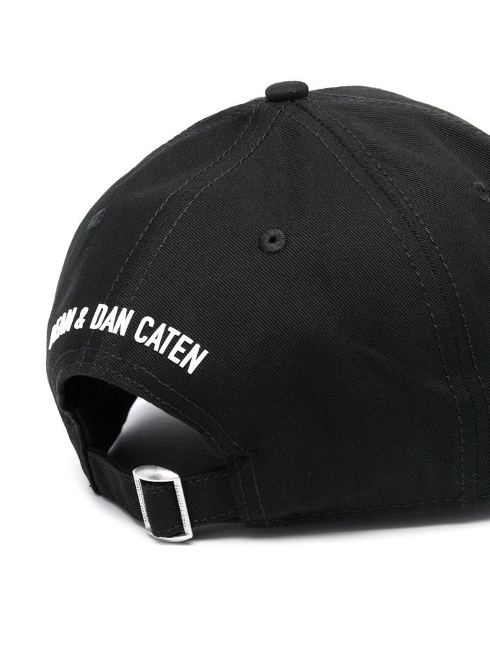 DSQUARED2 Small Icon Print Cap Black - MAISONDEFASHION.COM