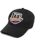 DSQUARED2 Split Logo Patch Cap Black - MAISONDEFASHION.COM