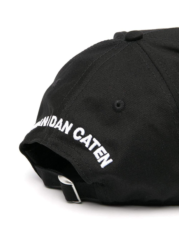 DSQUARED2 Split Logo Patch Cap Black - MAISONDEFASHION.COM