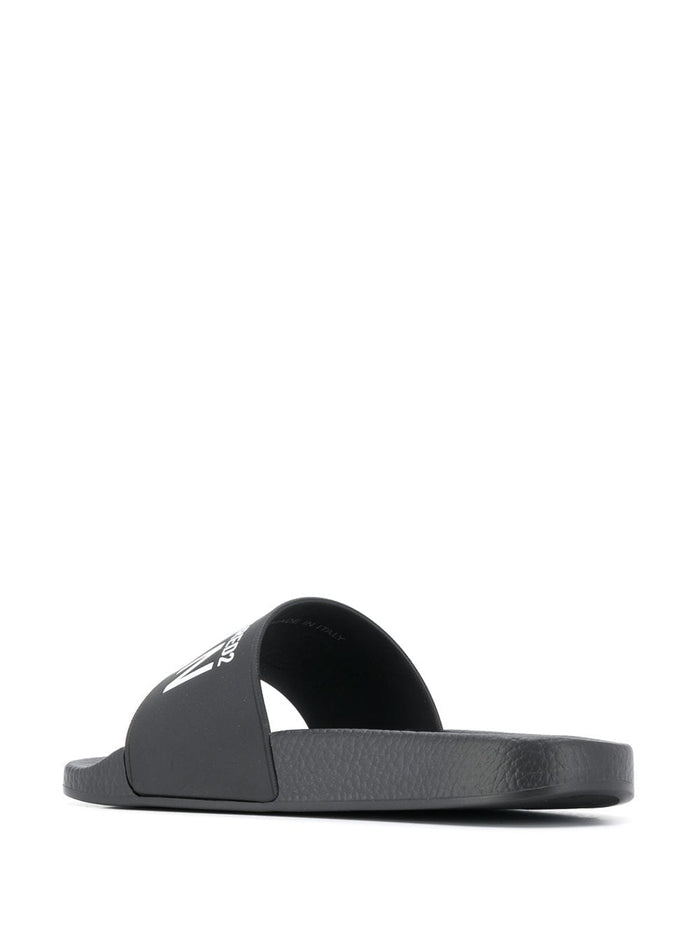 DSQUARED2 Icon Pool Sliders Black/White - MAISONDEFASHION.COM