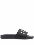 DSQUARED2 WOMEN Icon Slides Black - MAISONDEFASHION.COM