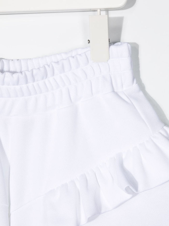 EMILIO PUCCI KIDS Elasticated ruffled shorts White - MAISONDEFASHION.COM