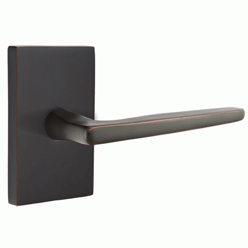 ##Antique Hardware## Emtek Solid Brass Hermes Lever With Modern Rectangular Rosette