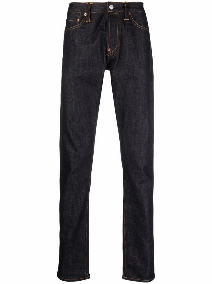 EVISU Seagull Print Jeans Blue - MAISONDEFASHION.COM