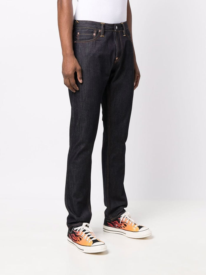 EVISU Seagull Print Jeans Blue - MAISONDEFASHION.COM