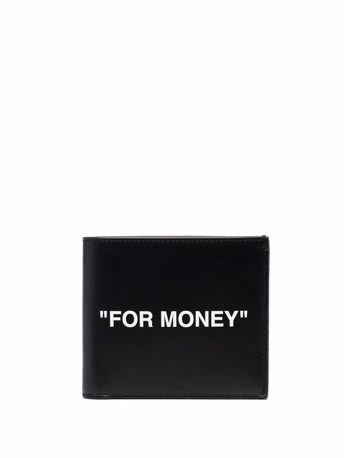 OFF-WHITE "For Money" Bi-Fold Wallet Black - MAISONDEFASHION.COM