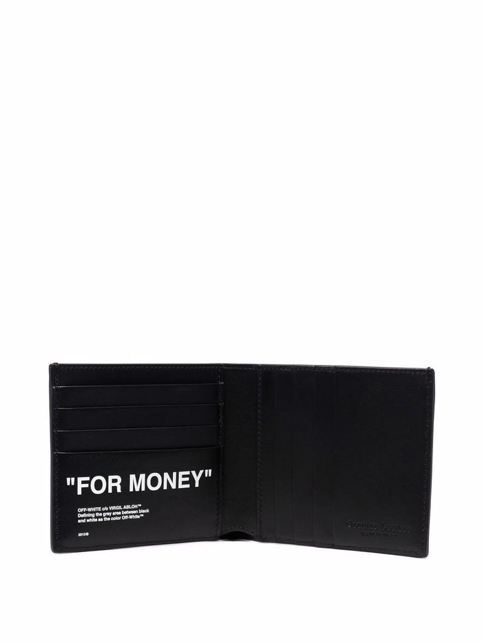 OFF-WHITE "For Money" Bi-Fold Wallet Black - MAISONDEFASHION.COM