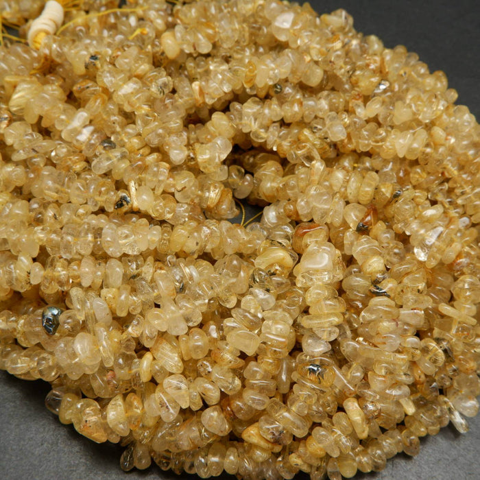 Golden Rutilated Chip Beads.