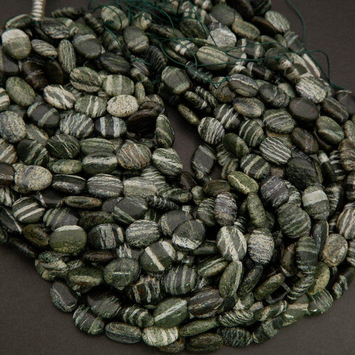 Green Zebra Jasper · Smooth · Oval · 10mm, 12mm, Tejas Beads, Beads