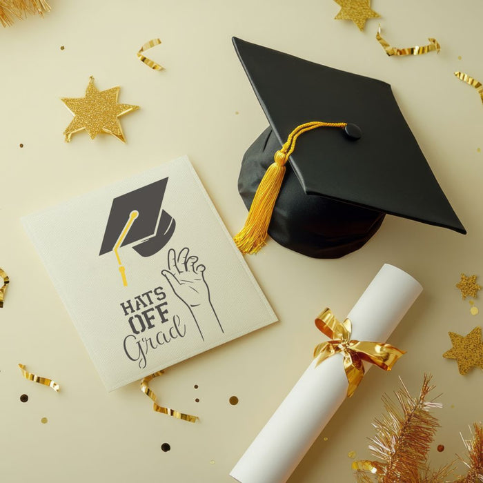Hats Off Grad Craft Stencil