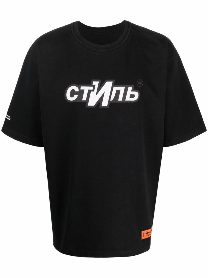 HERON PRESTON CTNMB Logo T-Shirt Black - MAISONDEFASHION.COM