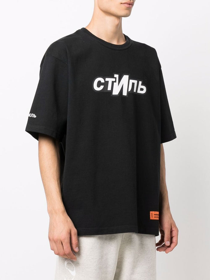 HERON PRESTON CTNMB Logo T-Shirt Black - MAISONDEFASHION.COM