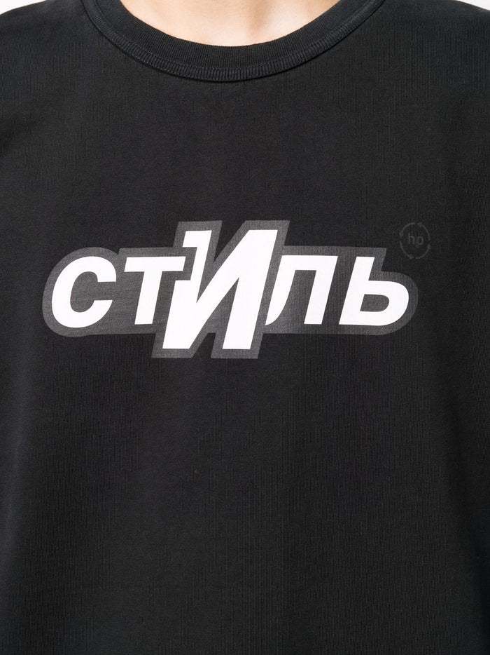 HERON PRESTON CTNMB Logo T-Shirt Black - MAISONDEFASHION.COM