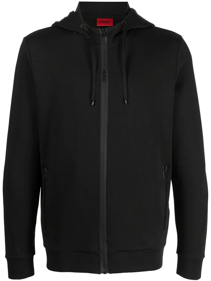 HUGO Durdie Zip Hoodie Black - MAISONDEFASHION.COM