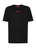 HUGO  Embroidered Logo T-Shirt Black - MAISONDEFASHION.COM