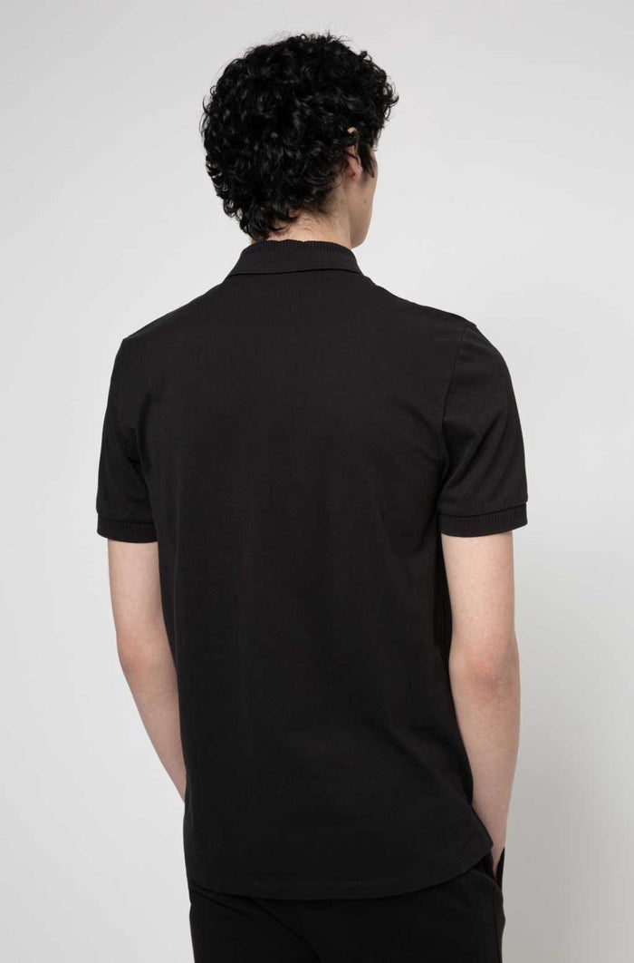 HUGO Logo Patch Polo Shirt Black - MAISONDEFASHION.COM