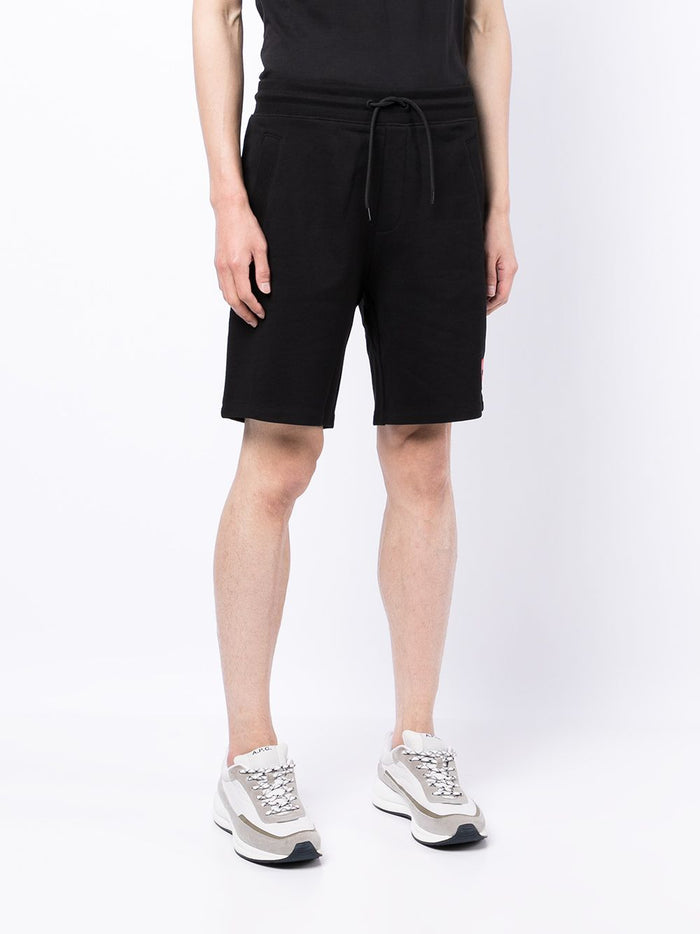 HUGO Logo Patch Shorts Black - MAISONDEFASHION.COM