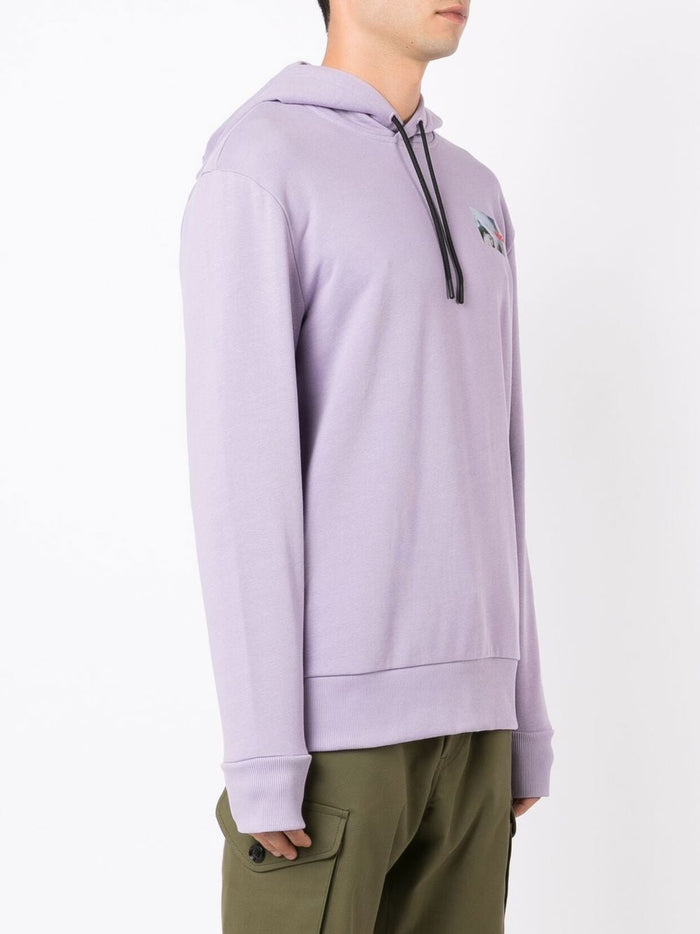 HUGO Logo-print hoodie Purple - MAISONDEFASHION.COM