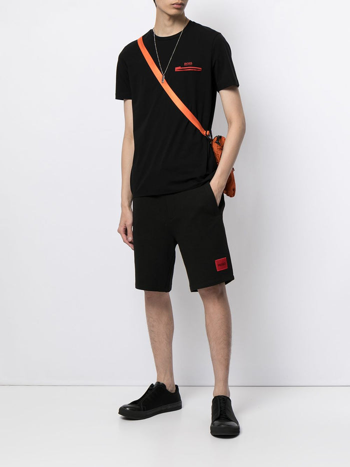 HUGO Logo Shorts Black - MAISONDEFASHION.COM