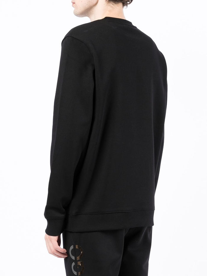 HUGO Split Logo Sweatshirt Black - MAISONDEFASHION.COM
