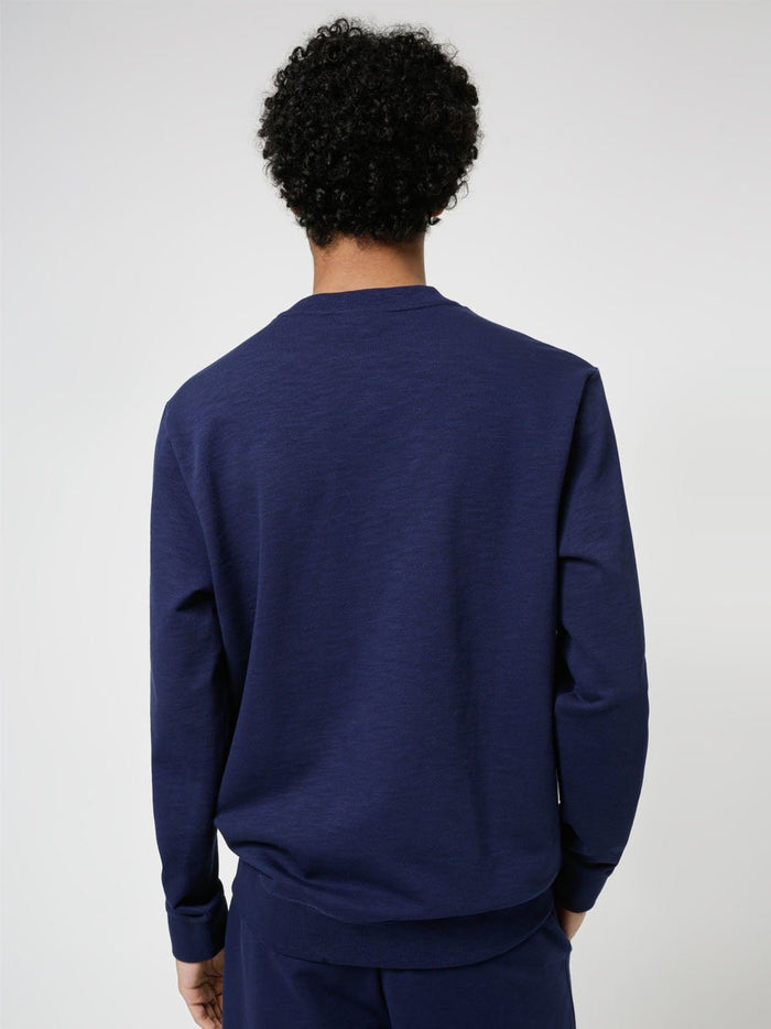 HUGO Square Logo Sweatshirt Blue - MAISONDEFASHION.COM