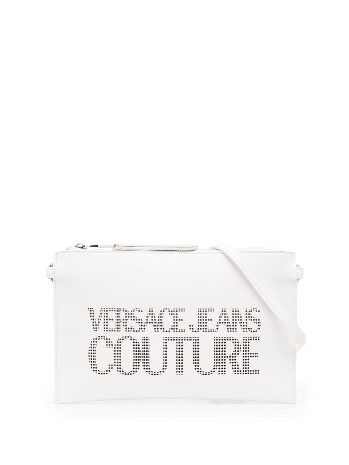 VERSACE JEANS COUTURE Perforated-logo clutch bag White - MAISONDEFASHION.COM
