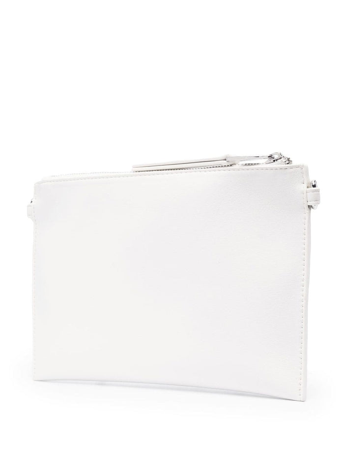 VERSACE JEANS COUTURE Perforated-logo clutch bag White - MAISONDEFASHION.COM