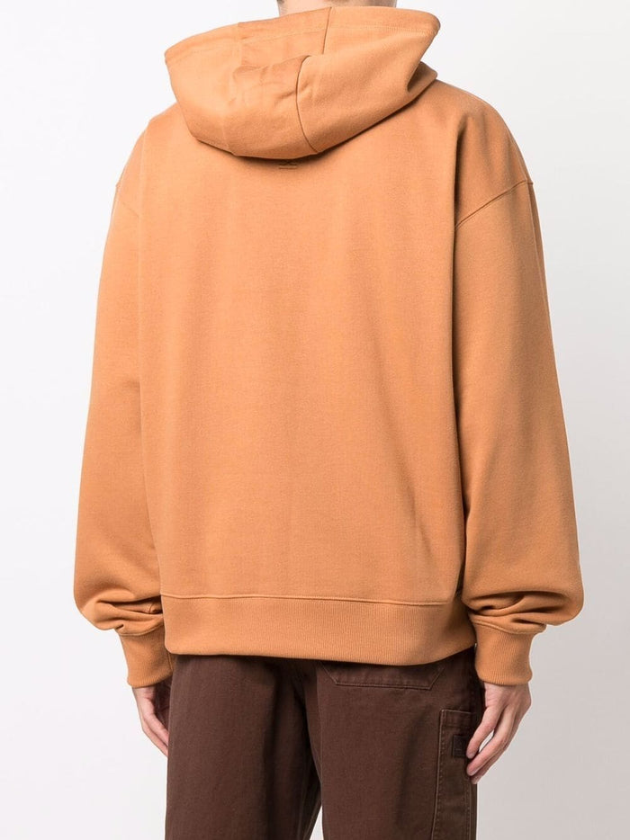 KENZO Logo Embroidered Hoodie Orange - MAISONDEFASHION.COM