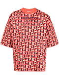 KENZO Monogram pattern T-shirt Red - MAISONDEFASHION.COM