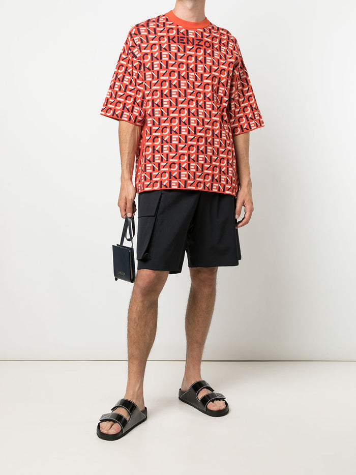 KENZO Monogram pattern T-shirt Red - MAISONDEFASHION.COM