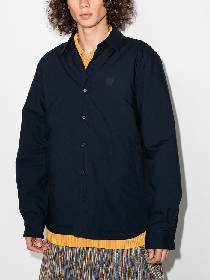 KENZO Padded Logo Tiger Shirt Navy - MAISONDEFASHION.COM
