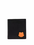KENZO Tiger-head Slim Fold Wallet Black - MAISONDEFASHION.COM