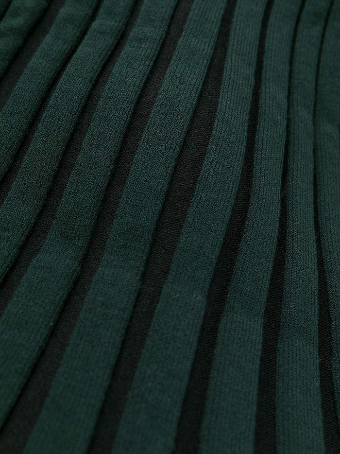 KENZO WOMEN Pleated Ribbed Dress Dark Green - Maison De Fashion
