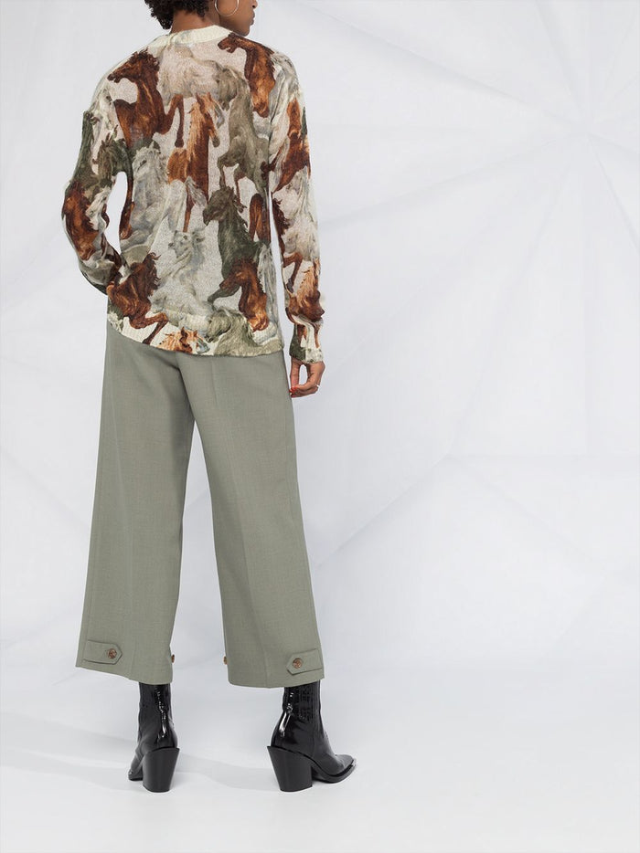 KENZO Women's Horse Print Knitted Sweatshirt - Maison De Fashion
