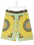 VERSACE KIDS Baroque Print Waistband Shorts - Maison De Fashion